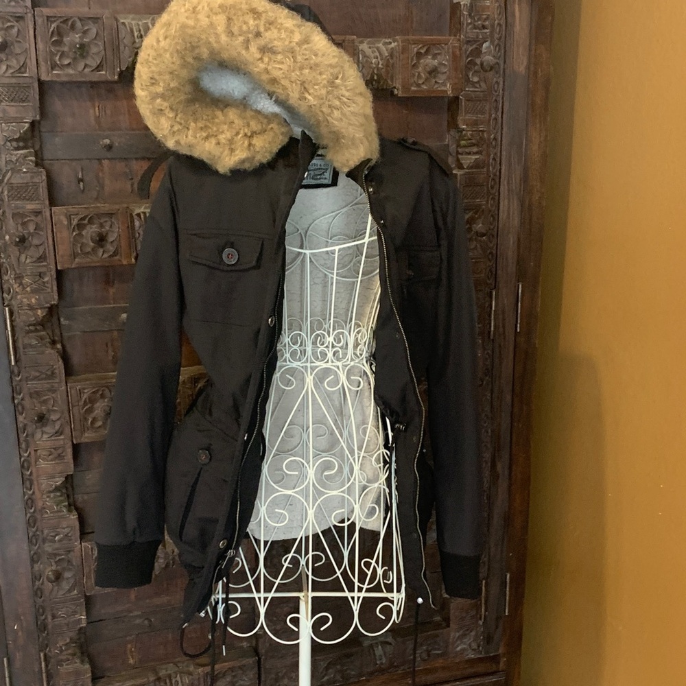 Levi's Black Utility Jacket with Faux Fur Hood